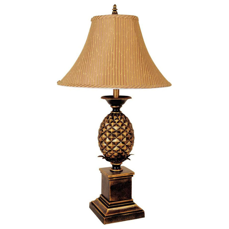 Ore International 32"H Pineapple Table Lamp In Antique Gold