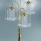 Ore International 34"H Polished Brass Finish Table Lamp With Crystal-Inspired Shades