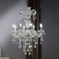 Ore International 37"H Eilish Silver Crystal 8-Light LED Hardwired Chandelier