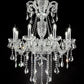 Ore International 37"H Eilish Silver Crystal 8-Light LED Hardwired Chandelier