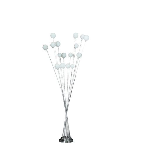 Ore International 46"H 11-Light Acrylic Globe Aluminum LED Chrysanthe Silver Chrome Metal Floor Lamp