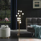 Ore International 46"H 11-Light Acrylic Globe Aluminum LED Chrysanthe Yellow Gold Metal Floor Lamp