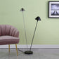 Ore International 48"H LED Double G-9 Matte Powder Black & Silver Redman Brushed Nickel Floor Lamp