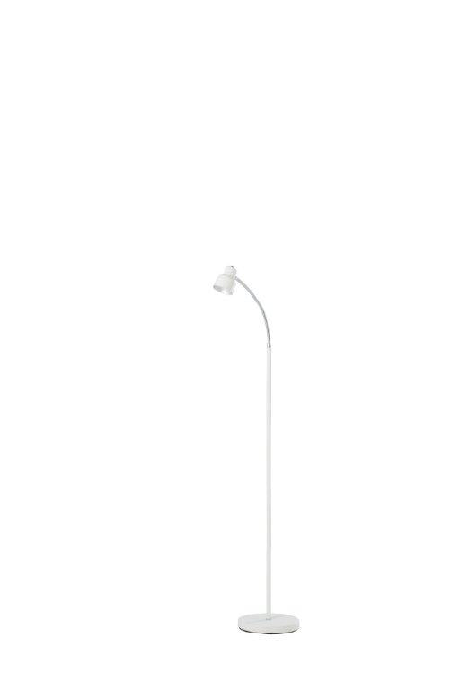 Ore International 48"H Landri LED Gooseneck Satin White Mini Reading Floor Lamp