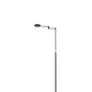 Ore International 50"H Adjustable Luna LED Swing Arm Satin Black Studio Reading Floor Lamp