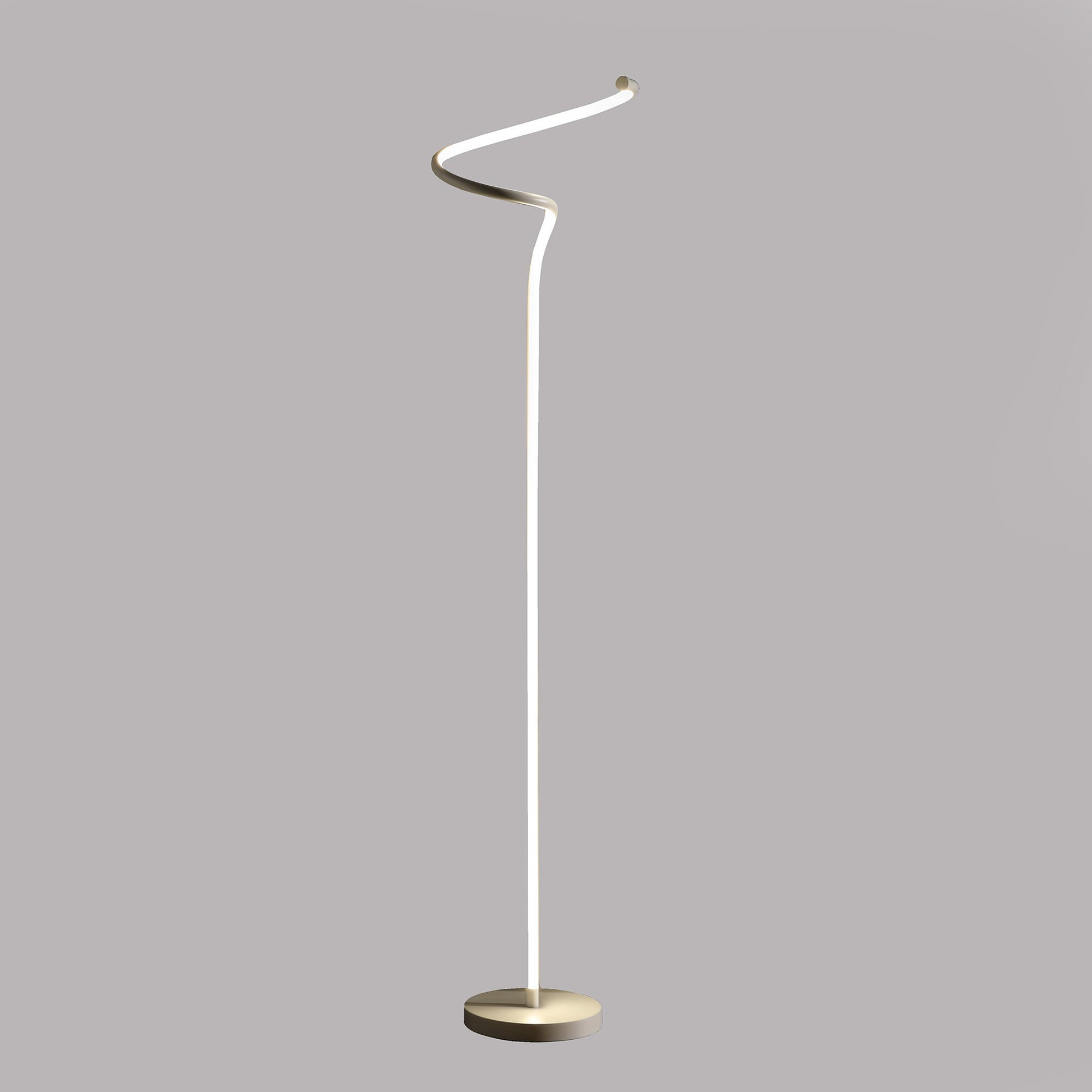 Ore International 51"H LED Matte White Curvilinear S-Curve Spiral Tube Angled Floor Lamp