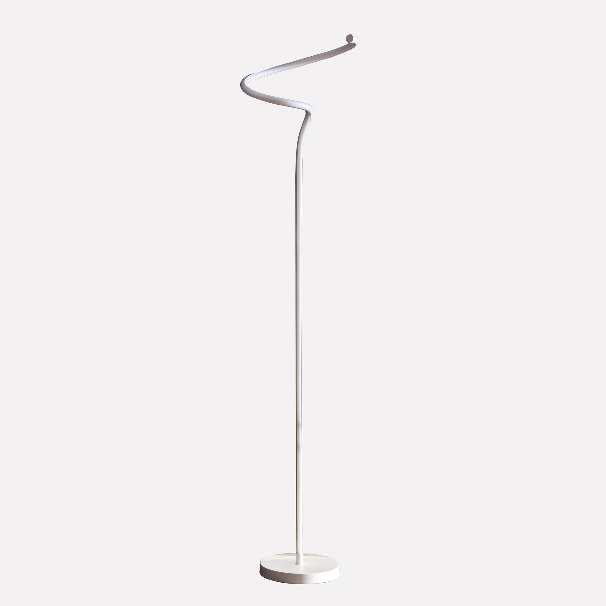 Ore International 51"H LED Matte White Curvilinear S-Curve Spiral Tube Angled Floor Lamp