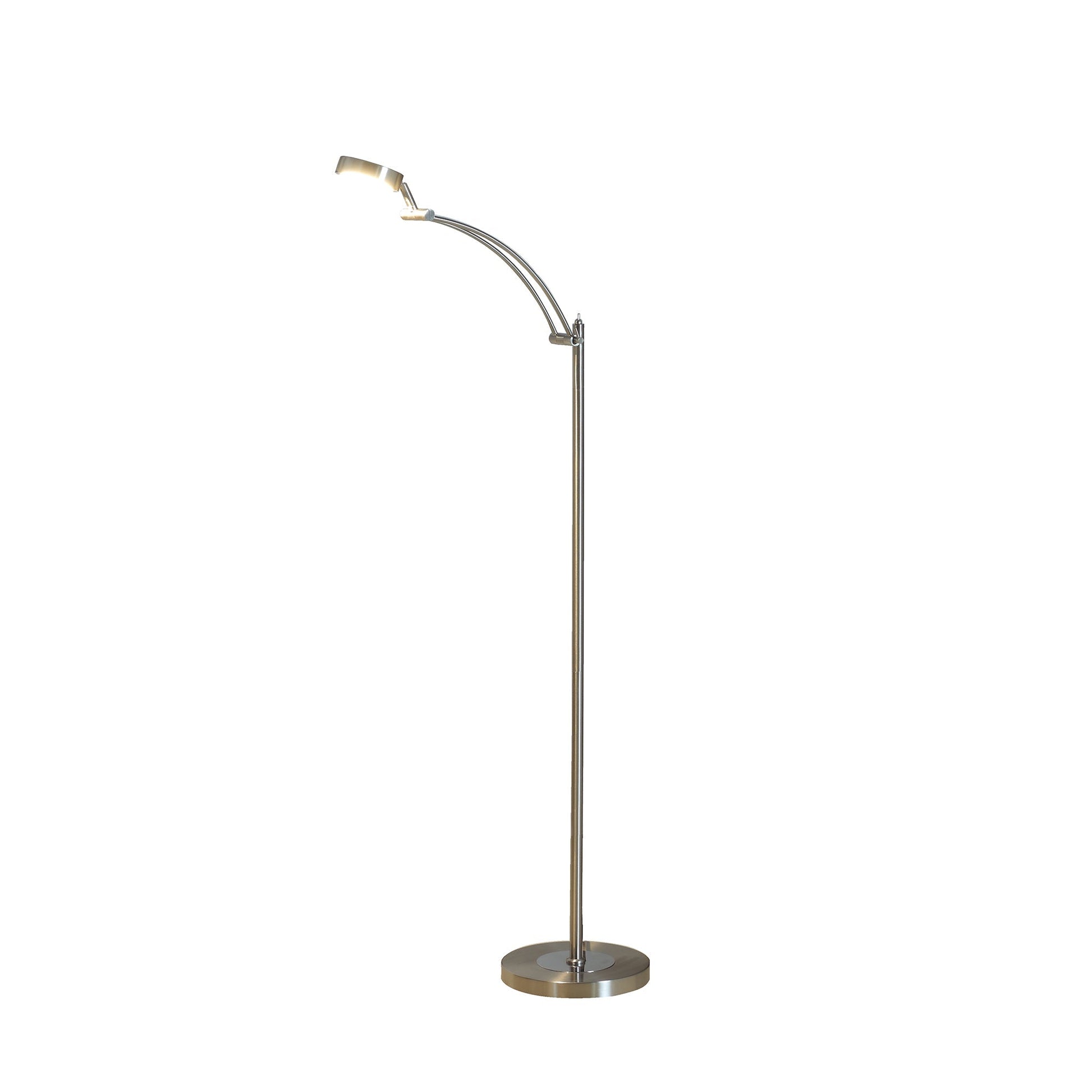 Ore International 54"H Tinsley Silver Integrated LED Task Floor Lamp