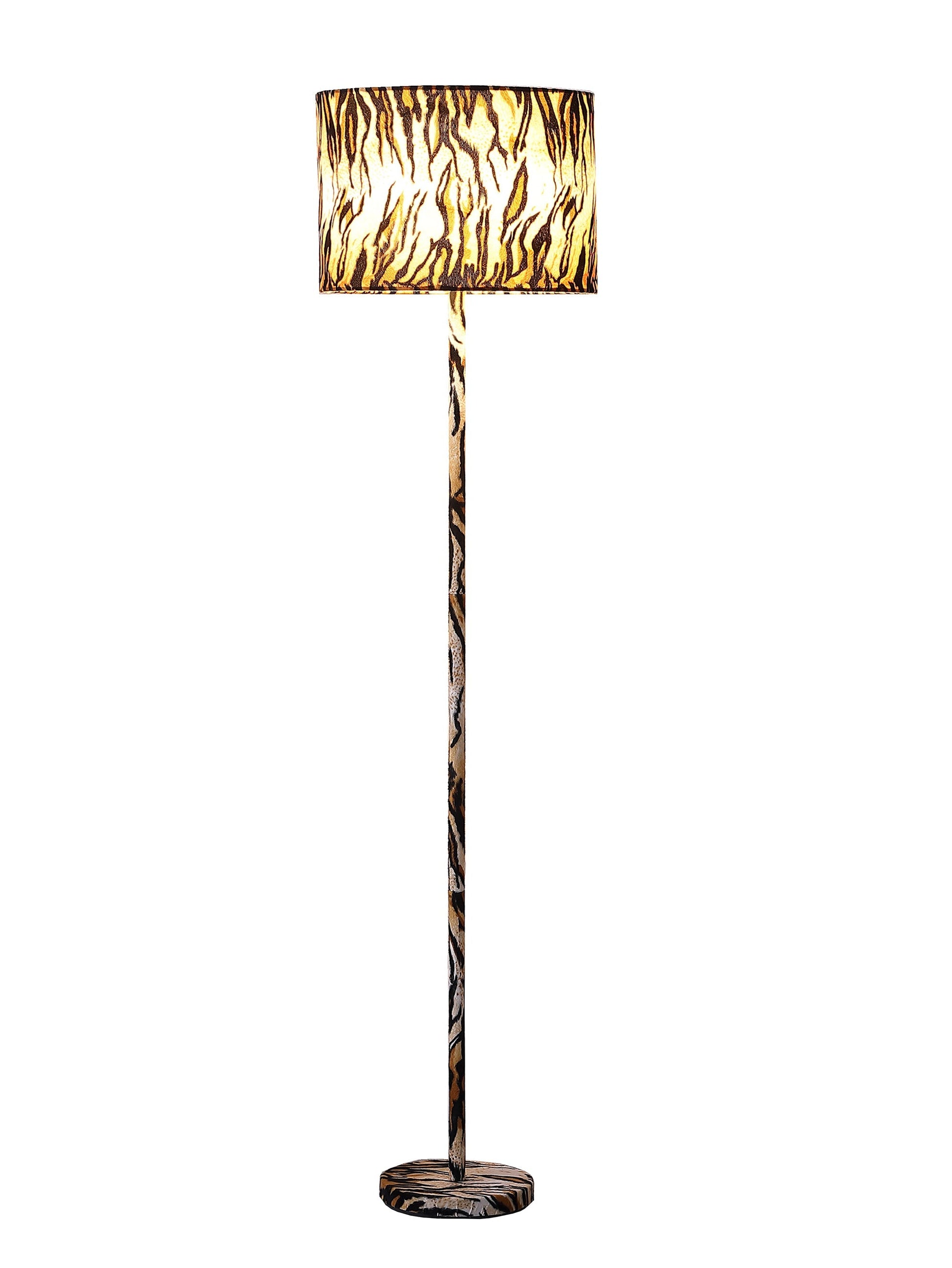 Ore International 59"H Faux Suede Tiger Print Floor Lamp