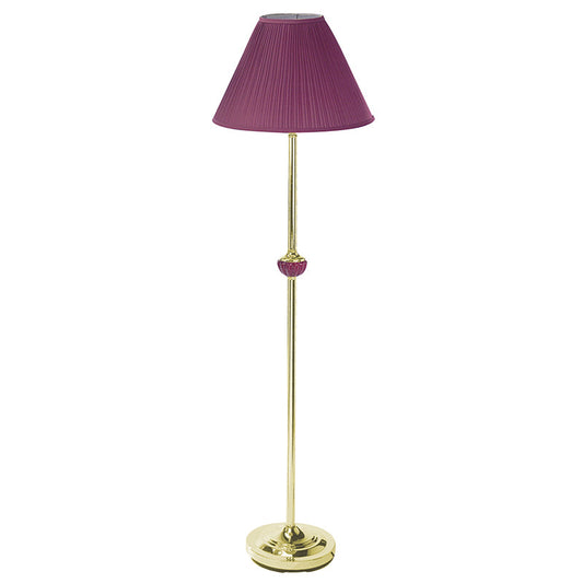 Ore International 60"H Burgundy Ceramic & Brass Floor Lamp