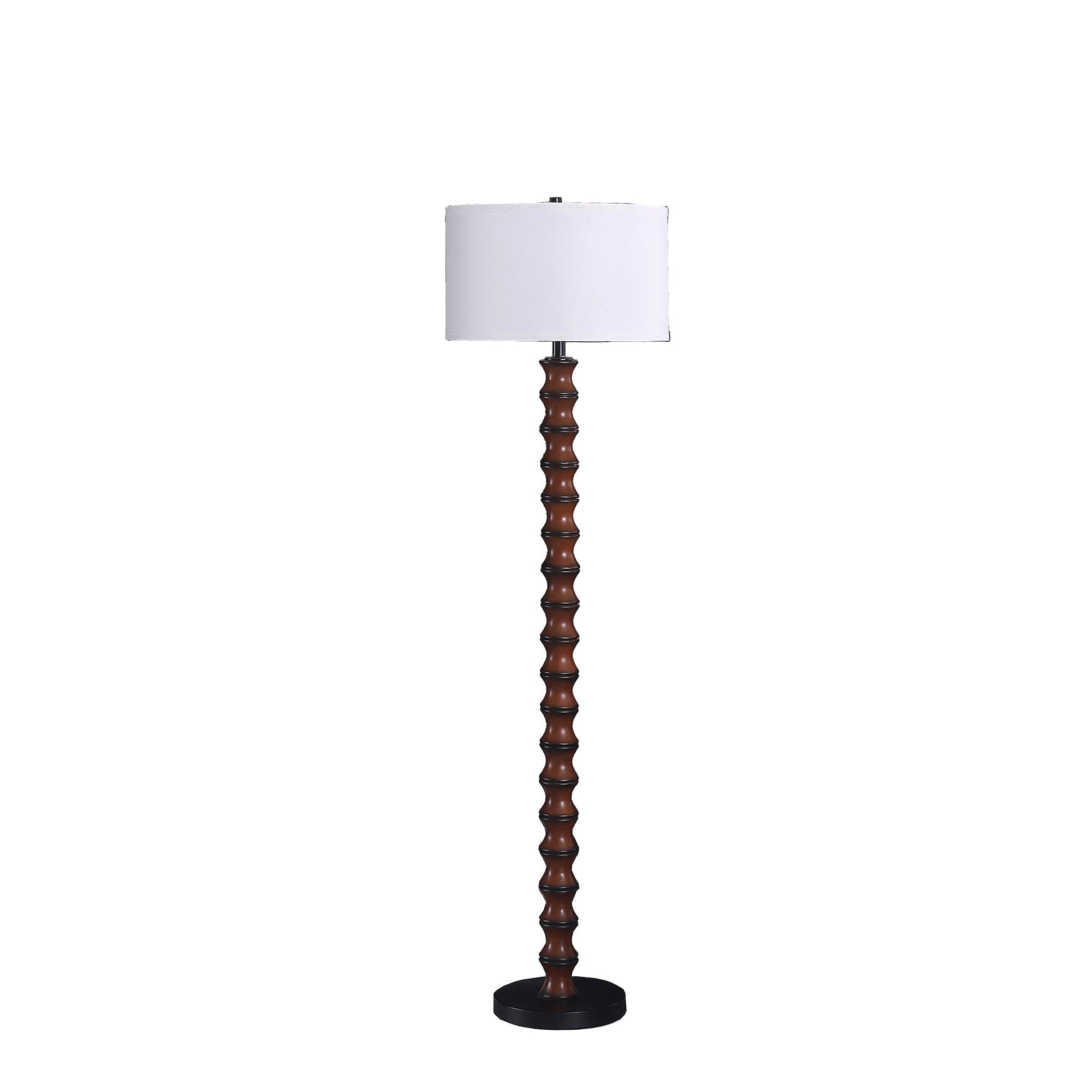 Ore International 61"H Coastal Littoral Wood Insp Modern Floor Lamp