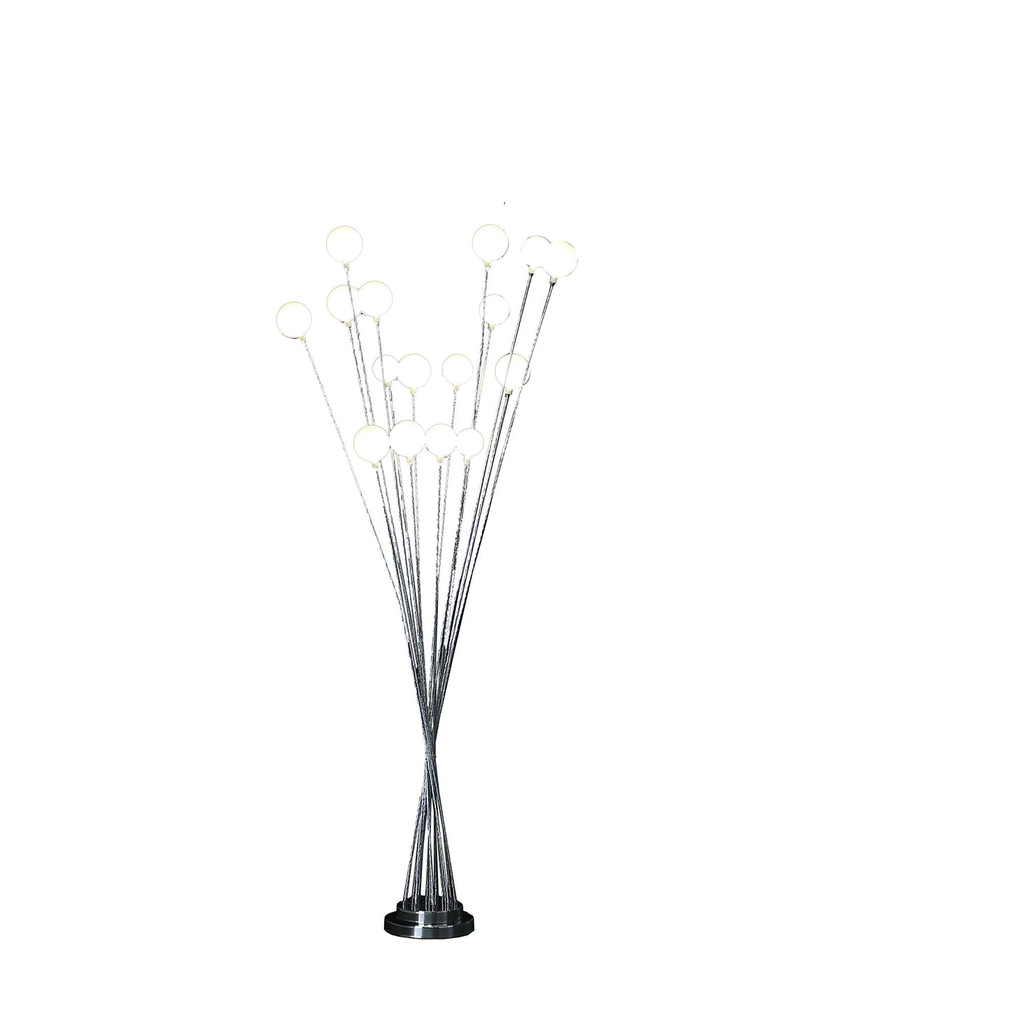 Ore International 62"H 16-Light Acrylic Globe Aluminum LED Chrysanthe Silver Chrome Metal Floor Lamp