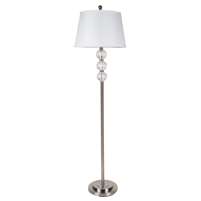 Ore International 62"H Brushed Silver Contemporary Glass Orb Floor Lamp