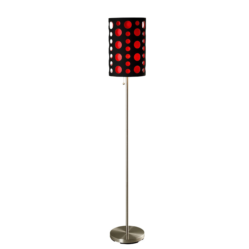 Ore International 62"H Modern Retro Black & Red Floor Lamp