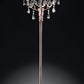 Ore International 62"H Rosie Rose Copper 3-Light Candelabra Crystal Floor Lamp