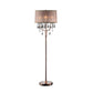 Ore International 62"H Rosie Rose Copper 3-Light Candelabra Crystal Floor Lamp