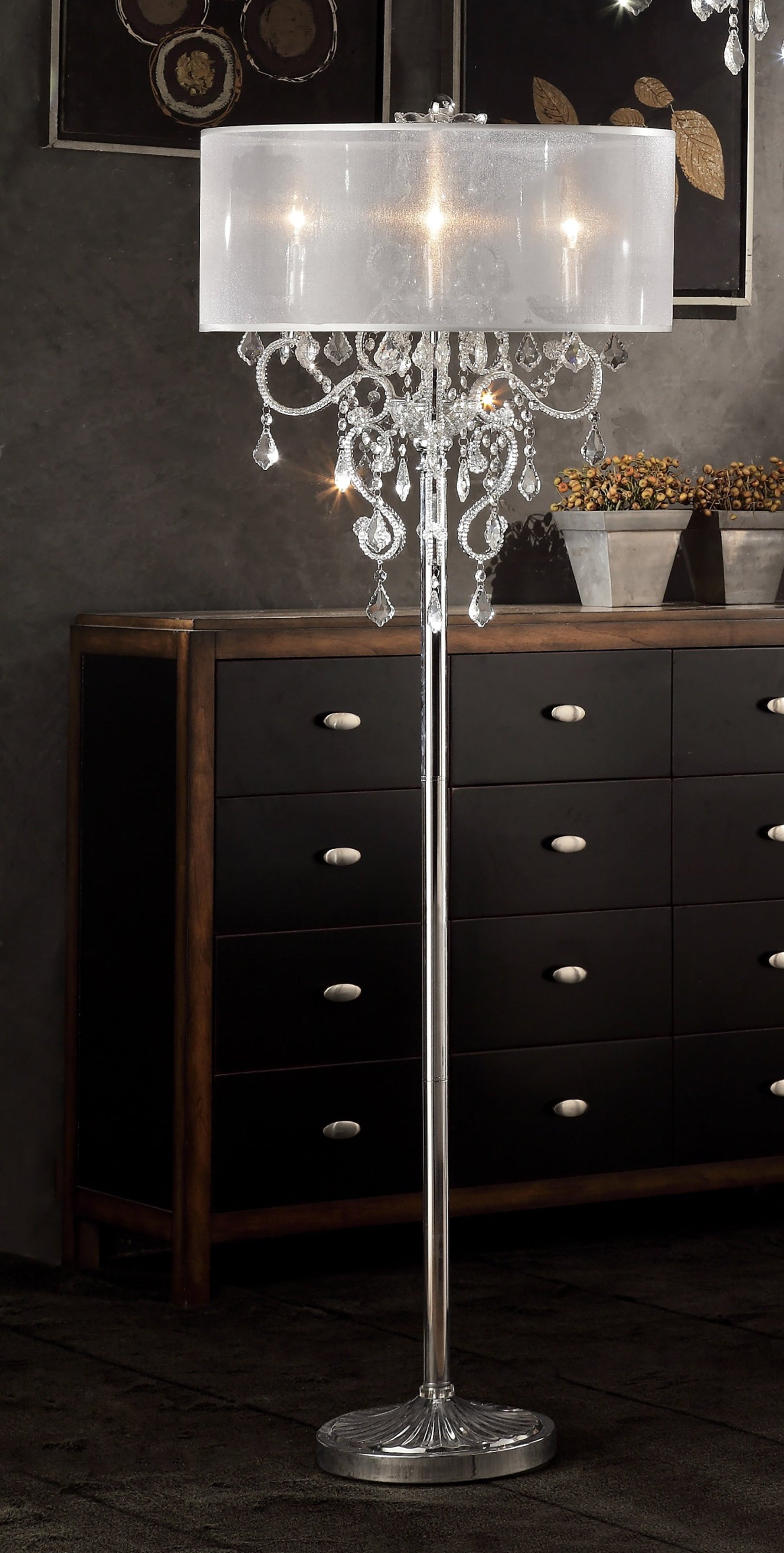 Ore International 63"H Evangelia Crystal Floor Lamp