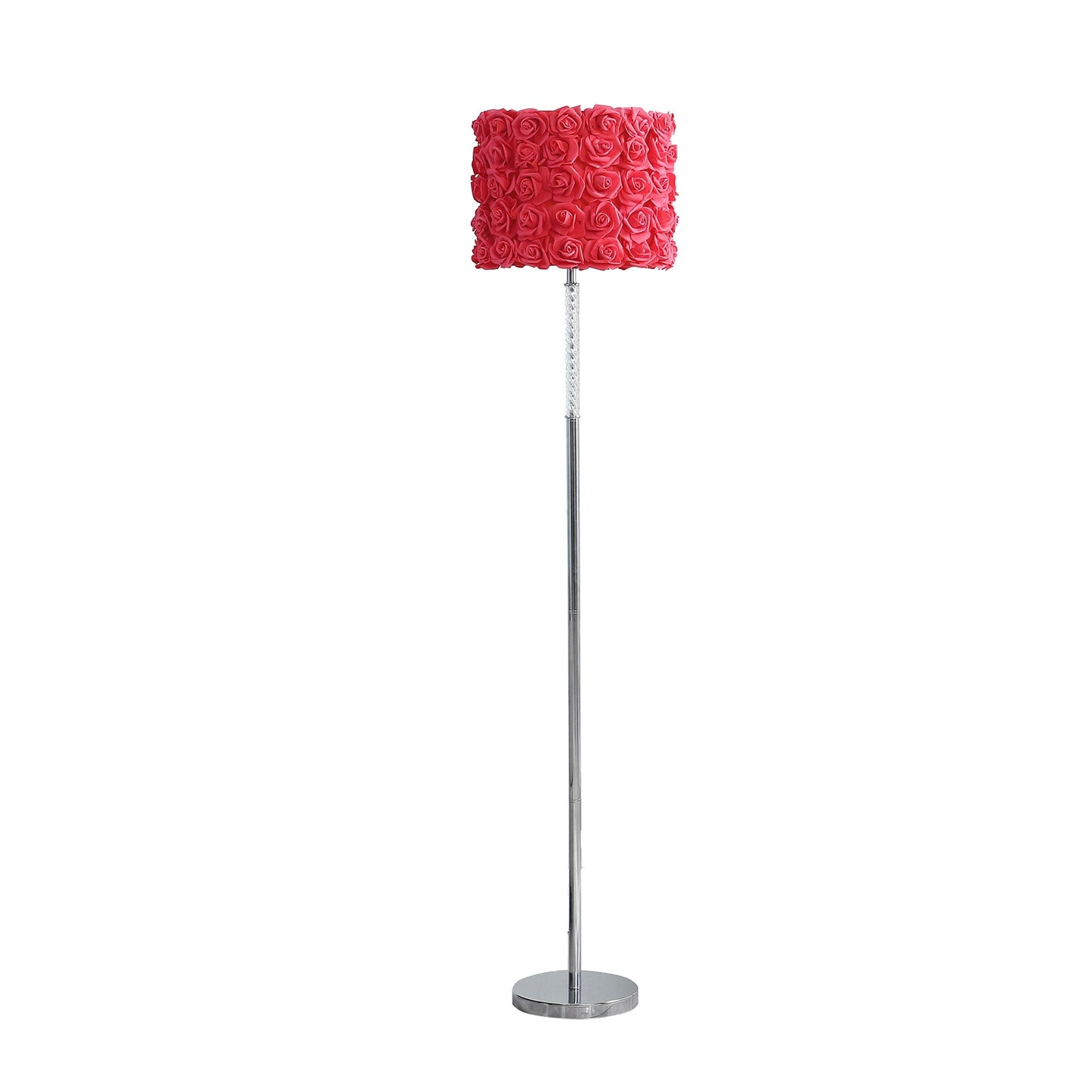 Ore International 63"H Red Roses In Bloom Acrylic & Metal Floor Lamp