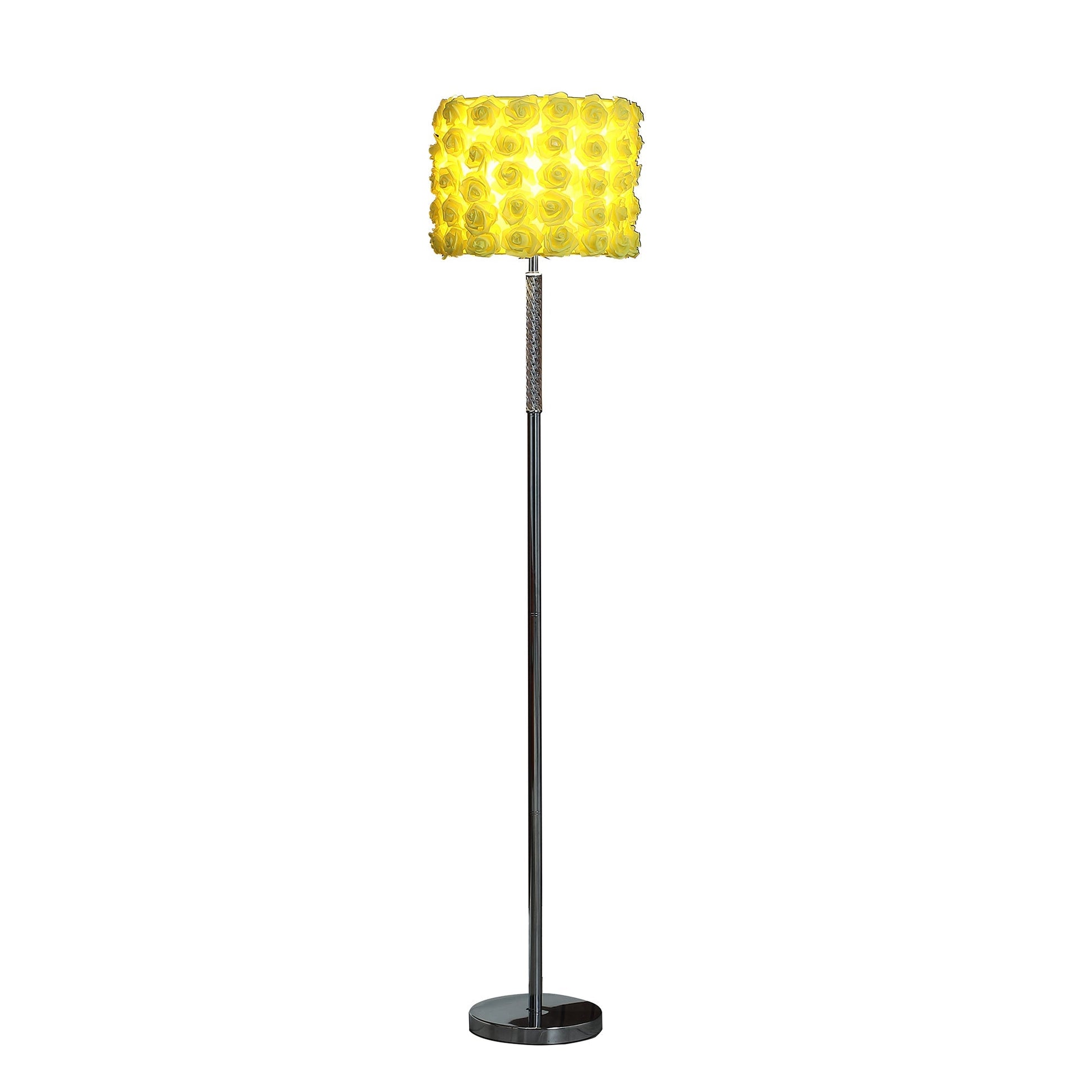 Ore International 63"H Yellow Roses In Bloom Acrylic & Metal Floor Lamp