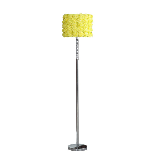 Ore International 63"H Yellow Roses In Bloom Acrylic & Metal Floor Lamp