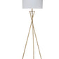 Ore International 65"H Ester Matte Gold Hourglass Mid-Century Metal Floor Lamp