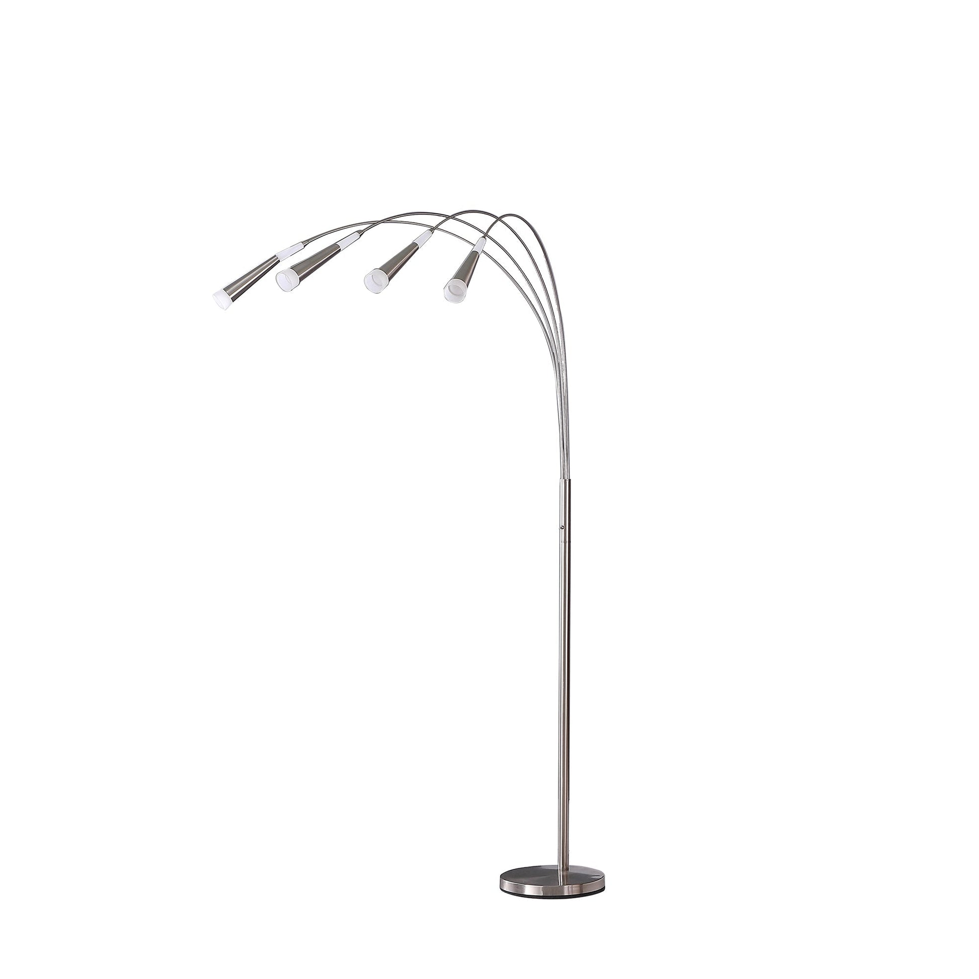 Ore International 72"H Kiery 4-Arm Aluminum LED Arc Floor Lamp