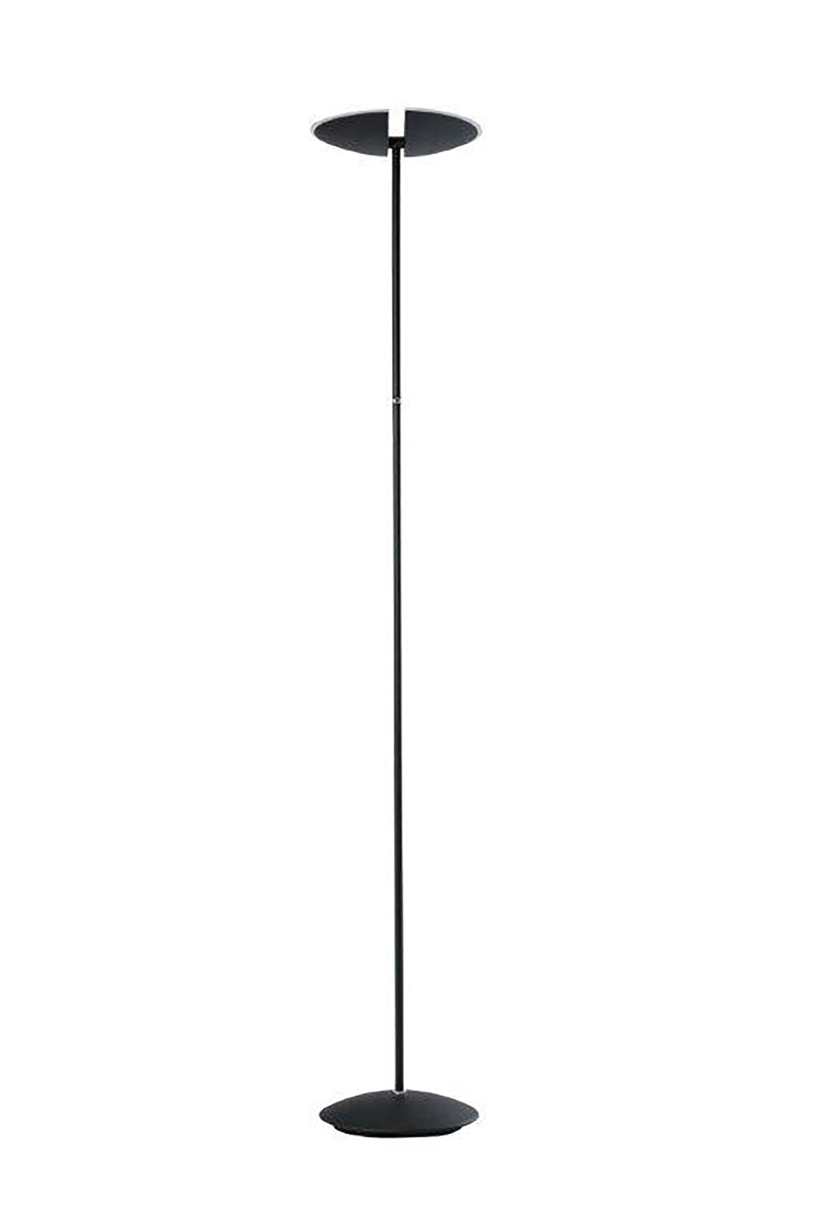 Ore International 72"H Vega Dual LED Torchiere Satin Black Floor Lamp