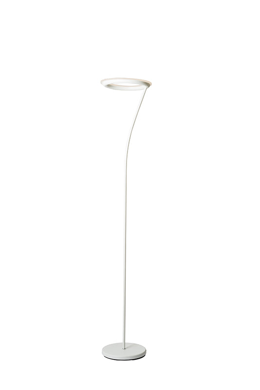 Ore International 73"H Matte White LED Halo Torchiere Floor Lamp