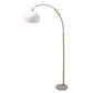 Ore International 76"H Modern Silver Arc Floor Lamp On White Marble Base