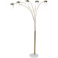 Ore International 84"H Brushed Steel Arch Floor Lamp