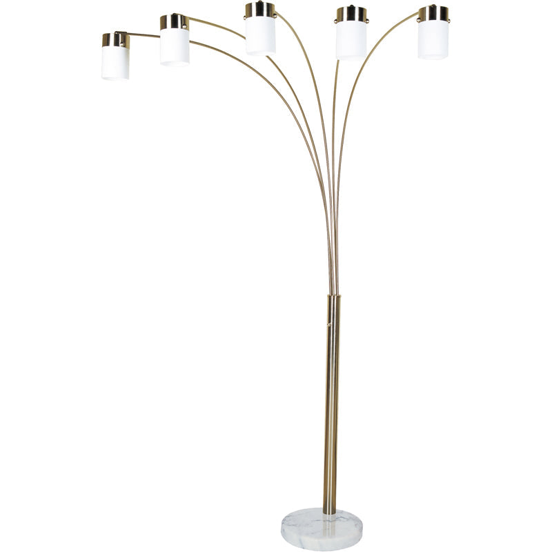 Ore International 84"H Brushed Steel Arch Floor Lamp