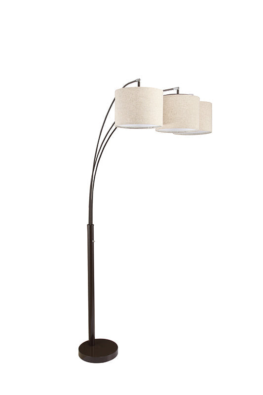 Ore International 84"H Novalit 3-Arc Espresso Metal Floor Lamp