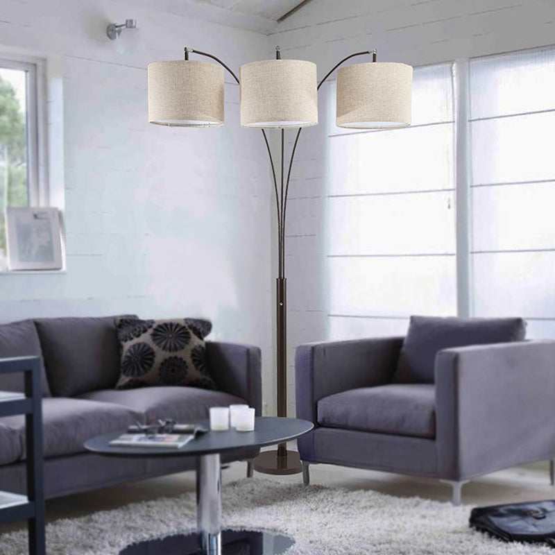 Ore International 84"H Novalit 3-Arc Espresso Metal Floor Lamp