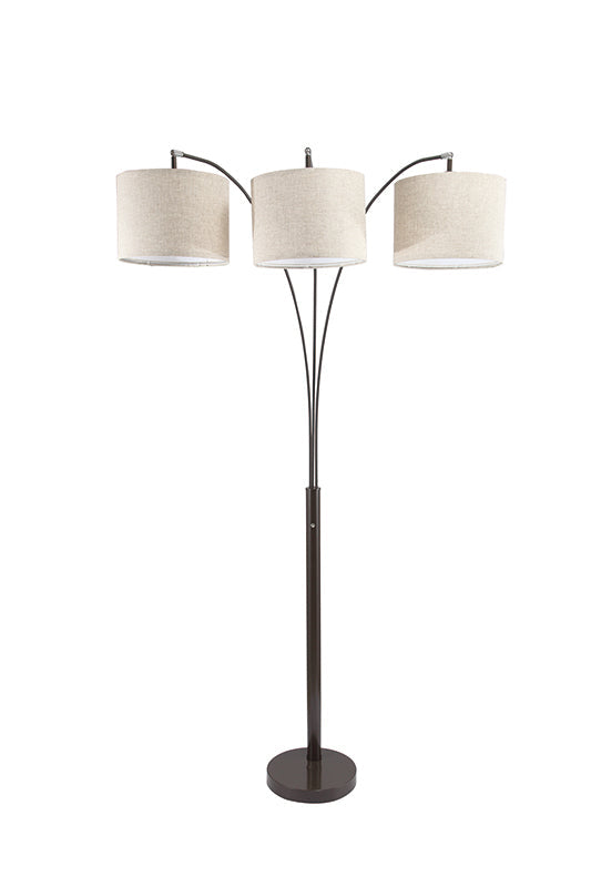 Ore International 84"H Novalit 3-Arc Espresso Metal Floor Lamp