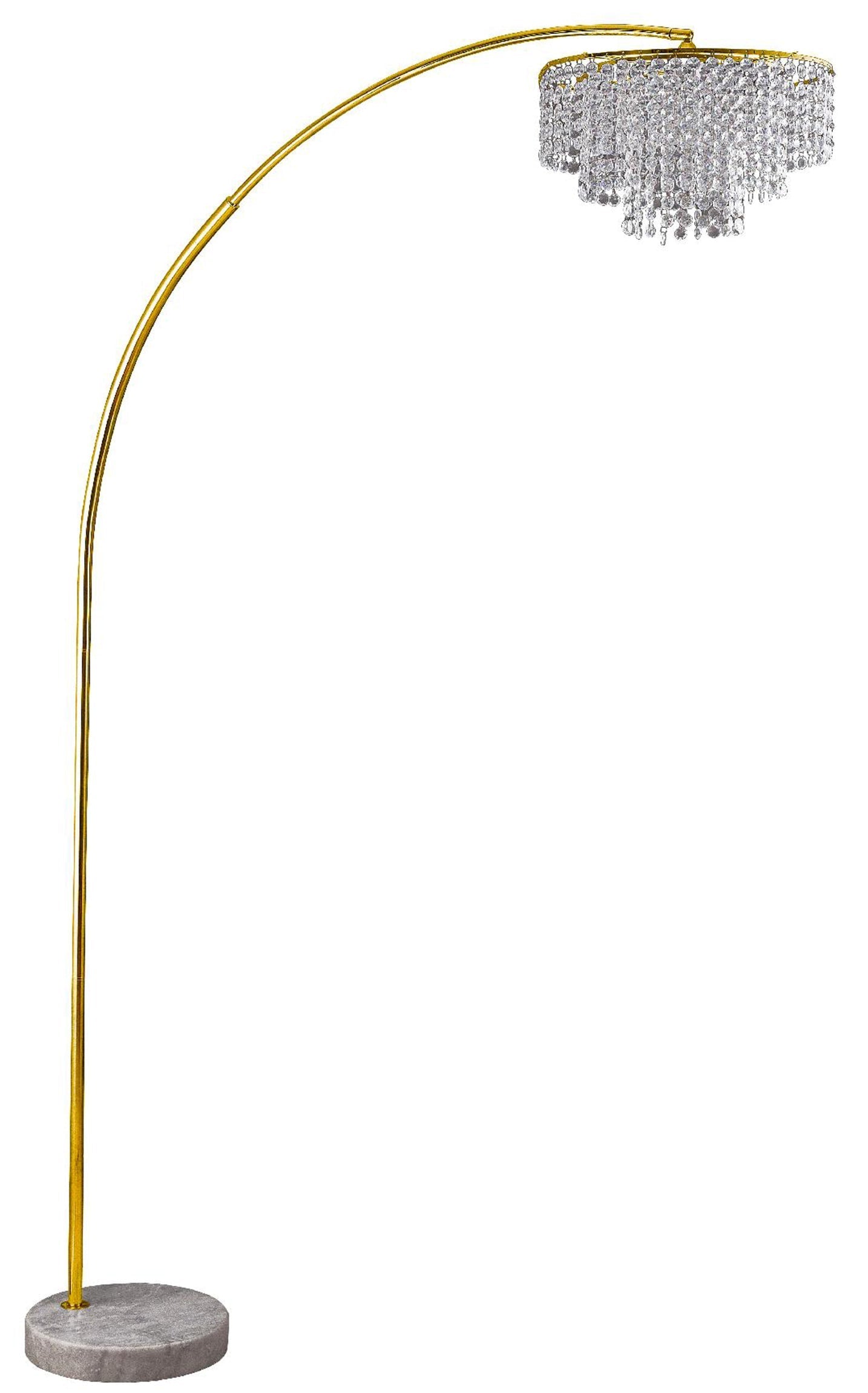 Ore International 86"H 2-Tier Clos Glam Gold Arch Floor Lamp On Marble