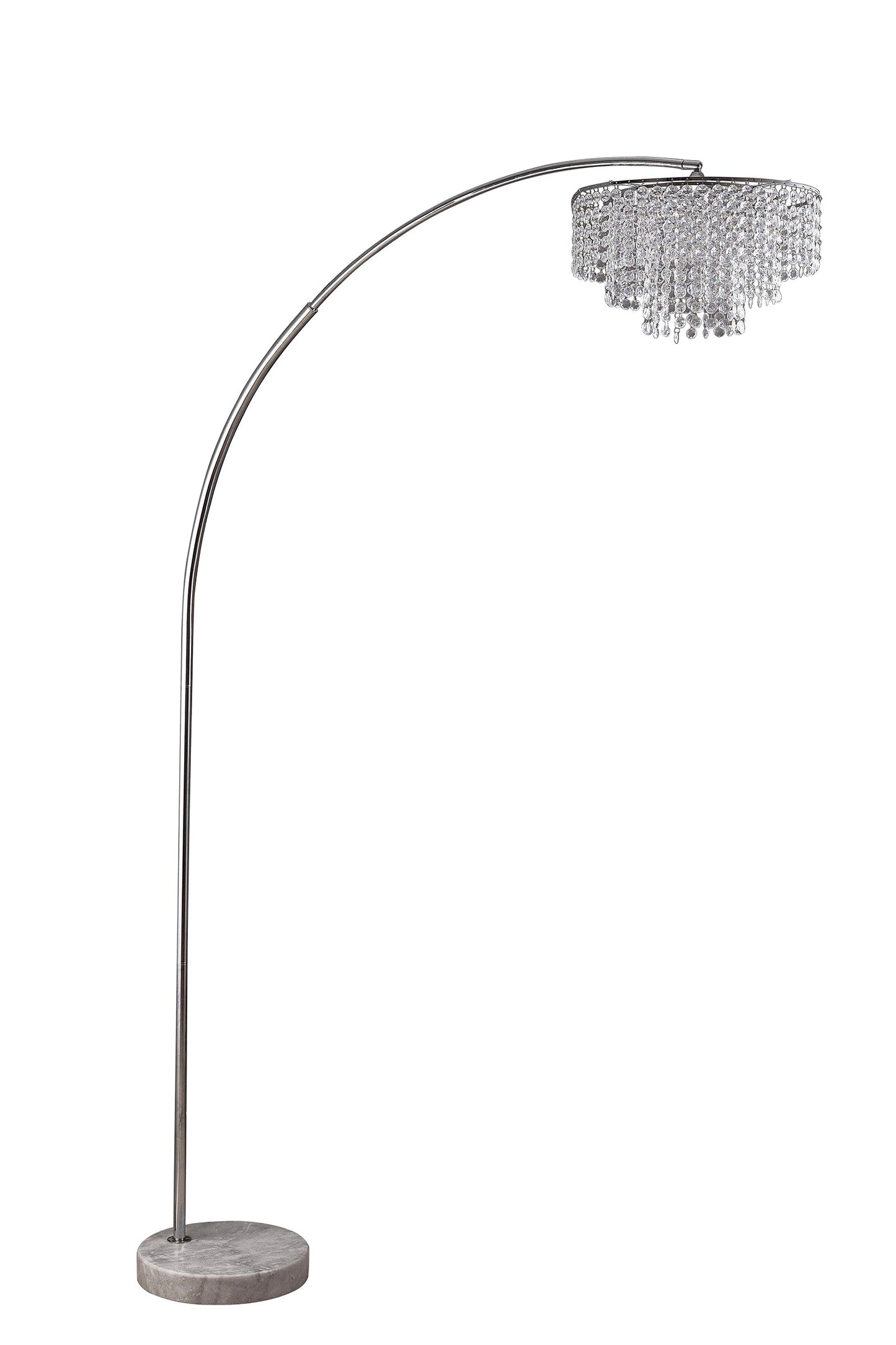 Ore International 86"H 2-Tier Clos Glam Silver Arch Floor Lamp On Marble