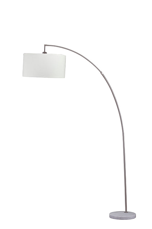 Ore International 86"H Allegro Silver Arc White Marble Floor Lamp