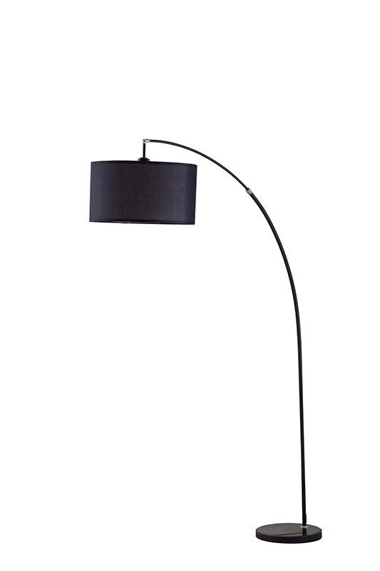 Ore International 86"H Bella Black Arc Black Marble Floor Lamp