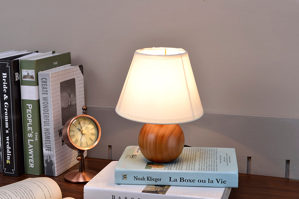 Ore International 9"H Wooden Globe Table Lamp