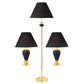 Ore International Ceramic & Brass Table And Floor Lamp Set Of 3 In Black