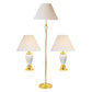 Ore International Ceramic & Brass Table And Floor Lamp Set Of 3 In Ivory