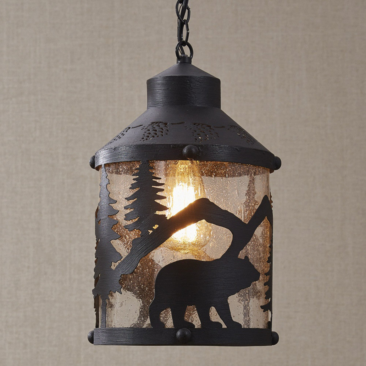 Park Designs Black Bear 9" x 9" x 15" Black Pendant Light