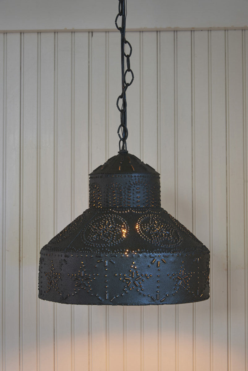 Park Designs Punch Star 12" x 12" Textured Black Pendant Light