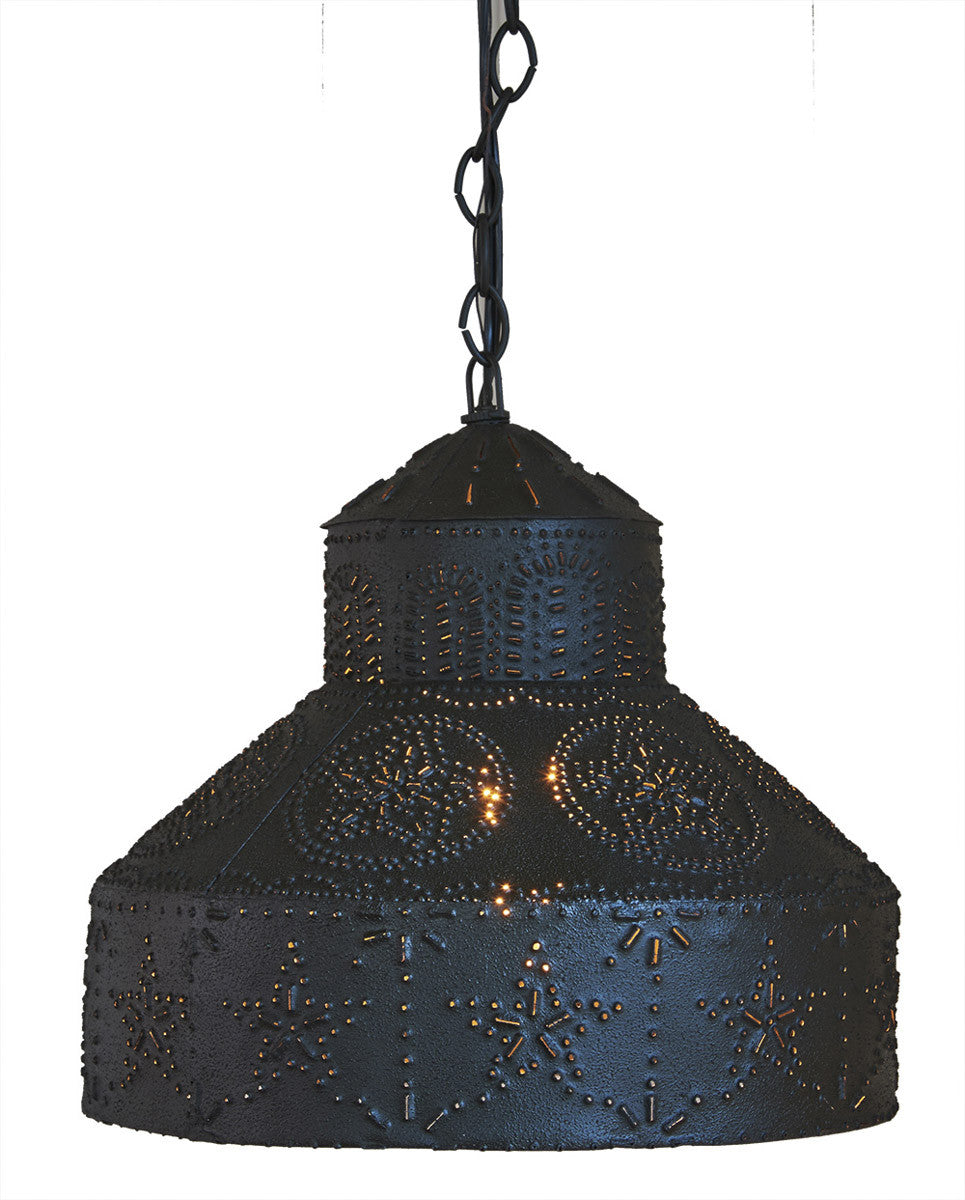 Park Designs Punch Star 12" x 12" Textured Black Pendant Light