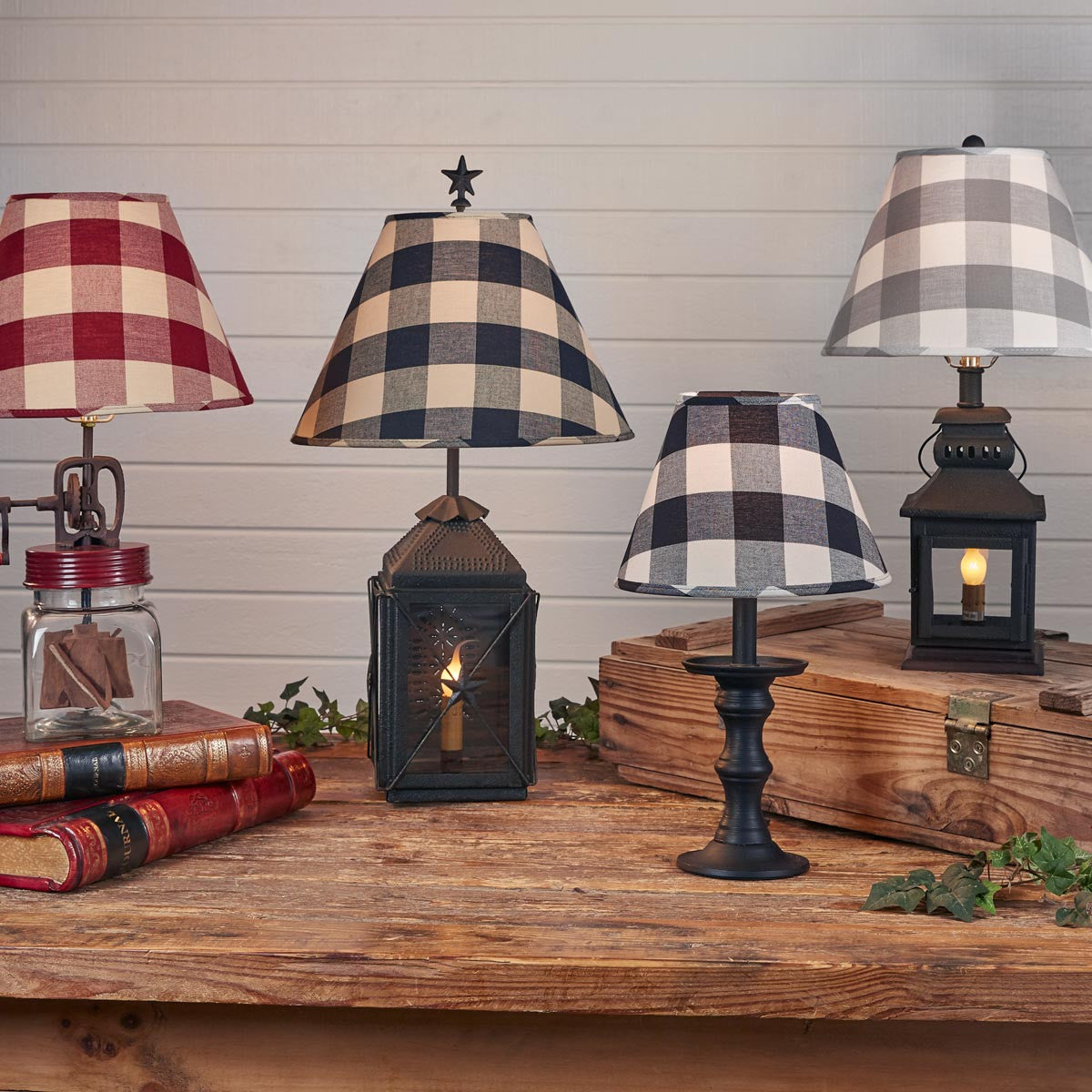 Park Designs Wicklow Check 14" Garnet Lamp Shade