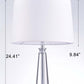 Pasargad Home 15" Canova White Metal & Crystal Table Lamp