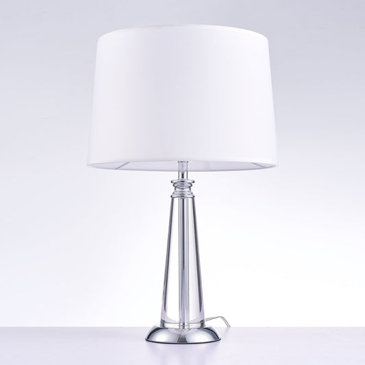 Pasargad Home 15" Canova White Metal & Crystal Table Lamp