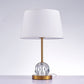 Pasargad Home Aston 13" White Metal & Crystal Table Lamp