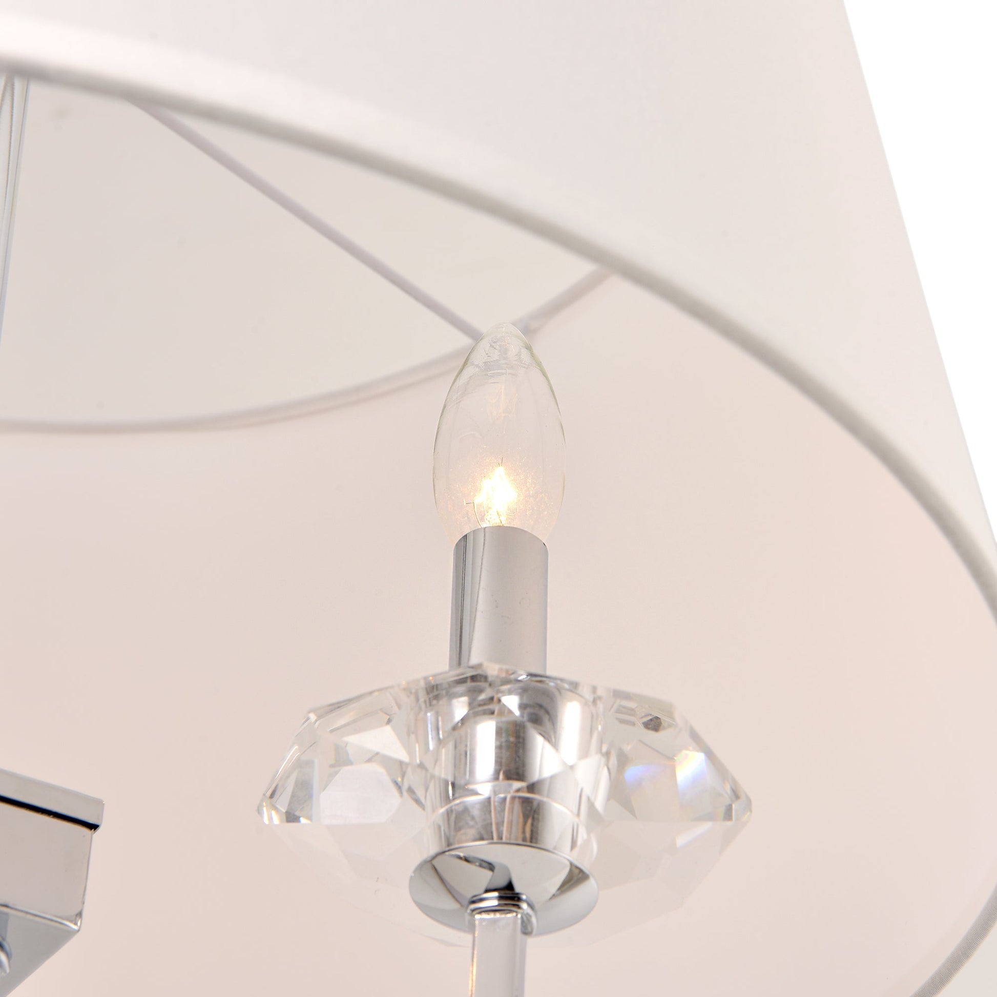 Pasargad Home Azure 20" Chrome Metal & Glass Chandelier