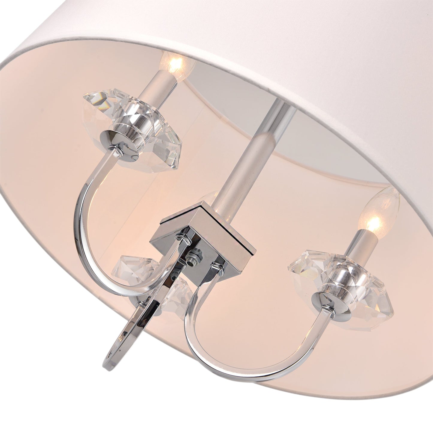 Pasargad Home Azure 20" Chrome Metal & Glass Chandelier